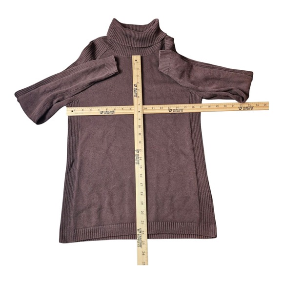 VTG Polo Jeans Company Ralph Lauren Turtleneck‎ Sweater Brown Knit Women's L - Picture 4 of 5